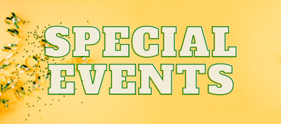 Special events on yellow background with confetti